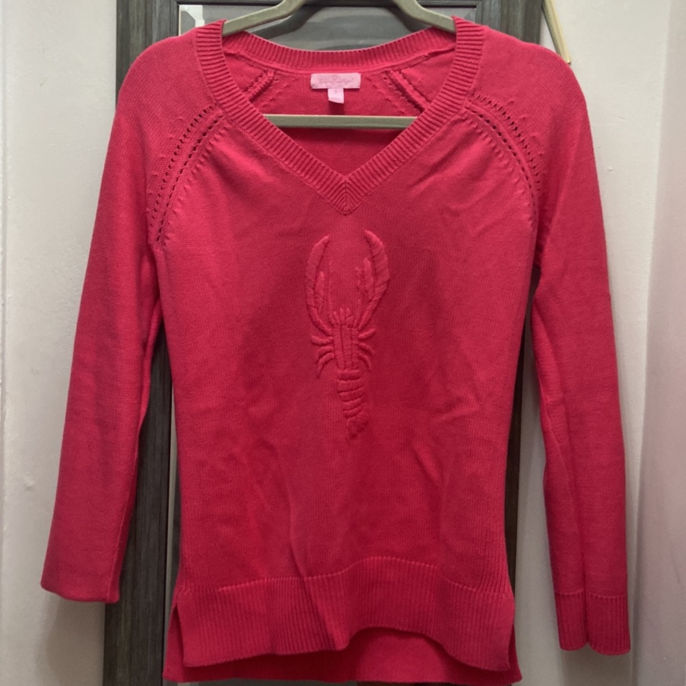 Lilly Pulitzer v neck lobster sweater